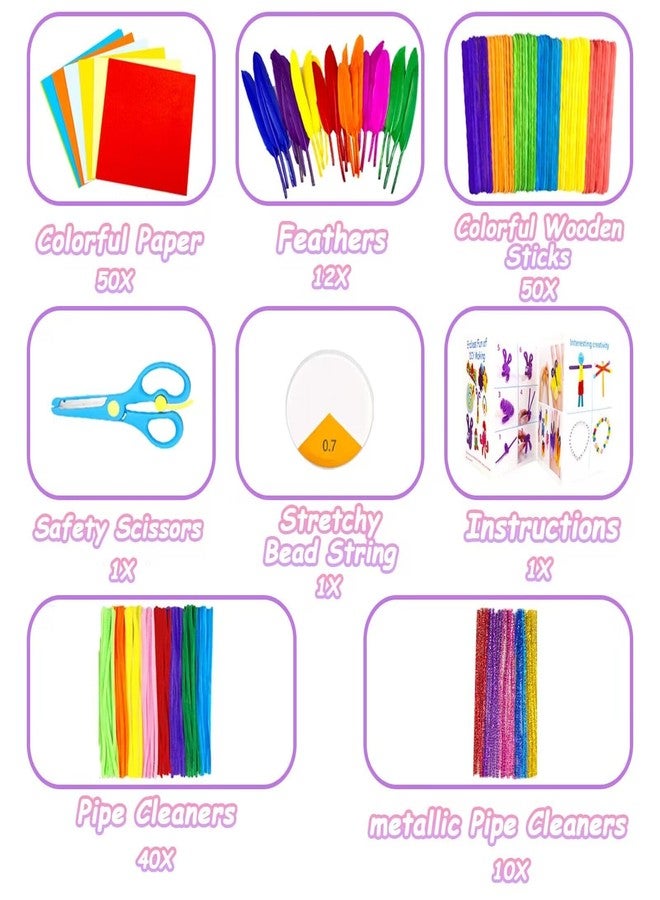 VLUSSO 2000 Pcs DIY Arts and Crafts Supplies Kit for Kids - Kids Craft Kits Art Supplies Material Set with Pipe Cleaner All in 1 Crafting Collage Activity for Toddlers Gifts Toys Age 5 6 7 8 9 Year Old Girls - Image 3
